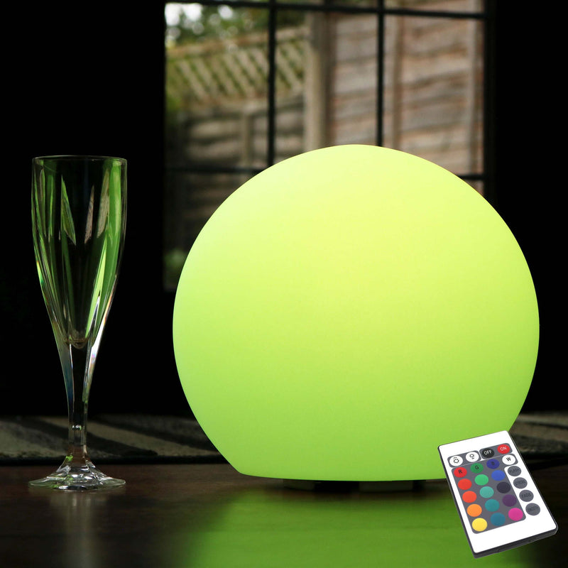 Bedside Lamp, Mains Powered, 25cm Multicolor LED Ball with Remote