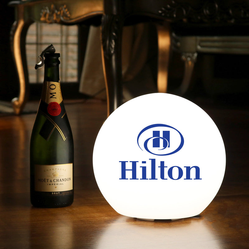 Personalised Globe Light Box, Promotional LED Table Lamp with Logo, Backlit Display Sign