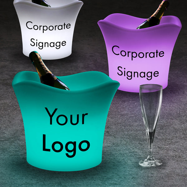 Reusable Centerpieces for Exhibit Booths, Outside Light Box, Outdoor Table Top Signage for Trade Shows, Corporate Reception Idea, Luminous Ice Bucket