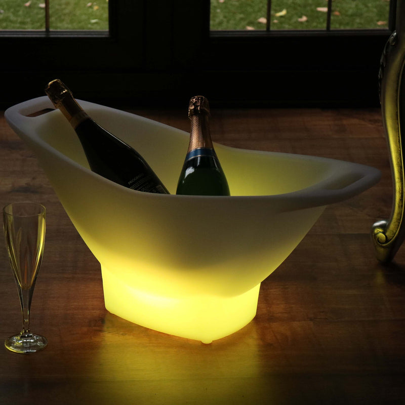 LED Champagne Ice Bucket with Remote, Cordless, Multicolor