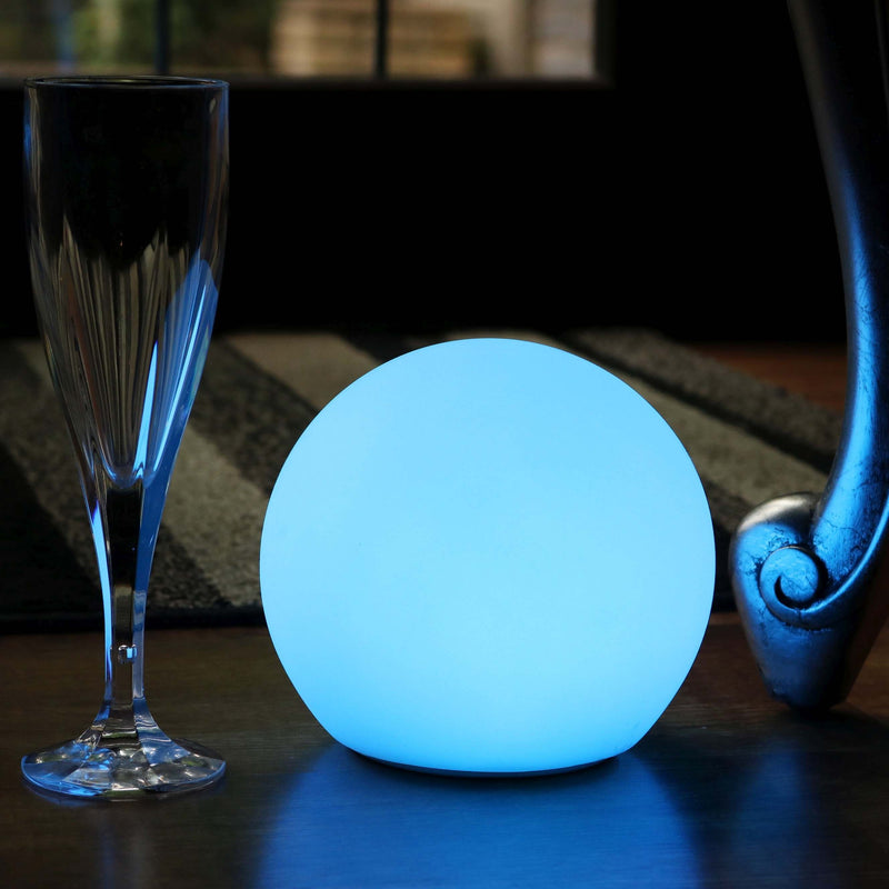 Bedside Night Lamp, Illuminated Multicolor LED Sphere, Wireless, 15cm