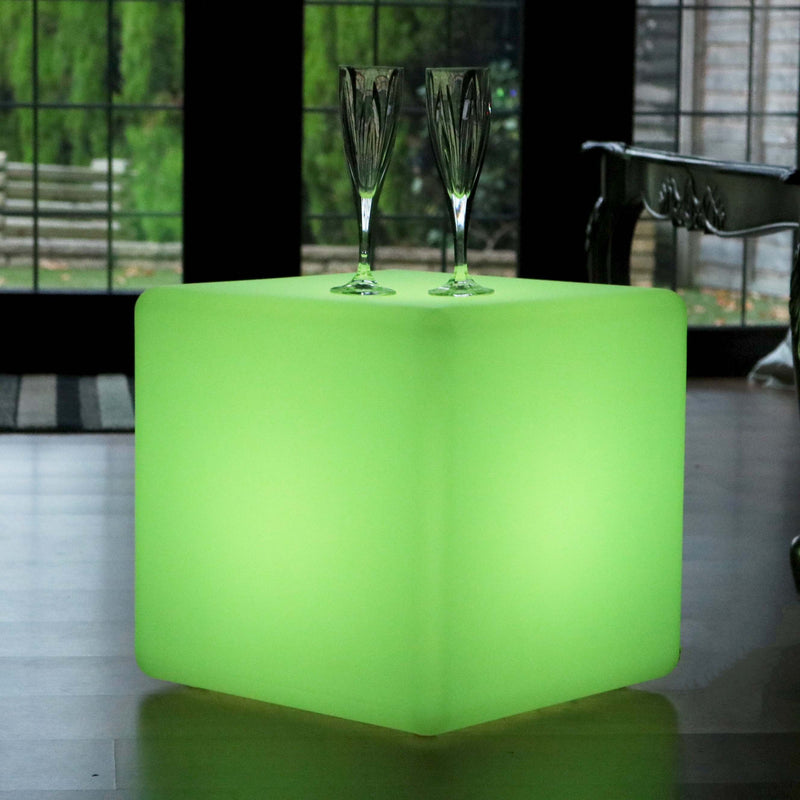 LED Cube 40cm, Luminous Stool Seat, Cordless Floor Lamp Living Room