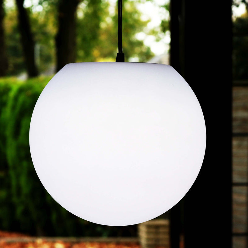 Hanging Lamp, Modern Pendant Light, 15cm Ball, White E27 LED