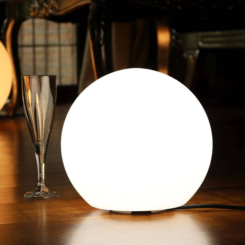 Dimmable Table Lamp for Living Room, 25cm Luminous Globe Light, White