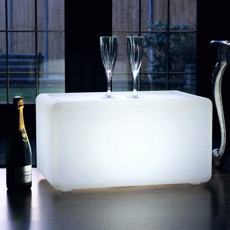 Wireless Illuminated LED Bench Seat Stool, Multi Color Outdoor Mood Light Floor Lamp Furniture