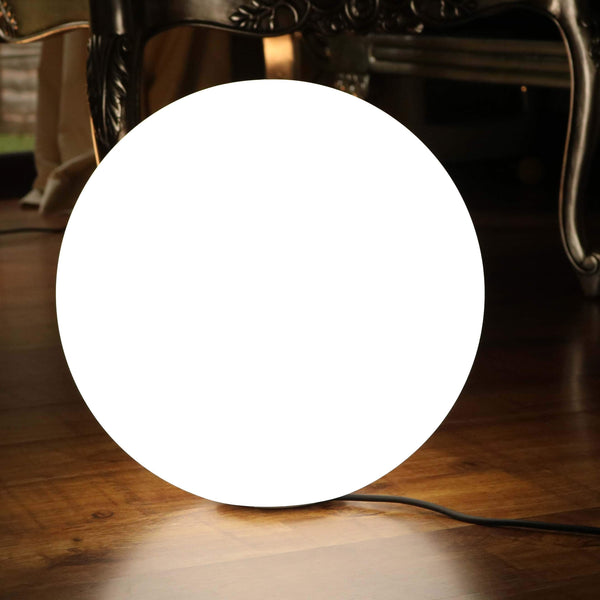 Dimmable 50cm LED Sphere Ball Light, Mains Powered with White E27 Bulb, Modern Orb Floor Lamp