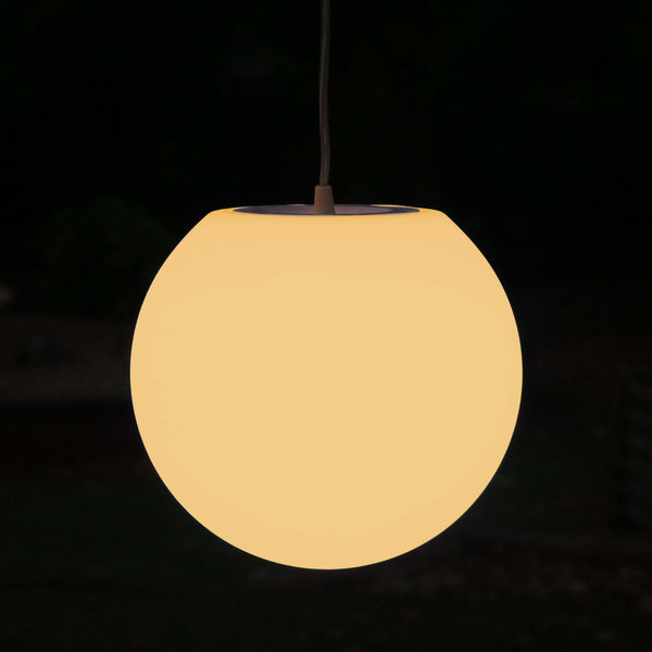 Modern Hanging Pendant Lamp, 30cm Sphere with Warm White E27 Bulb