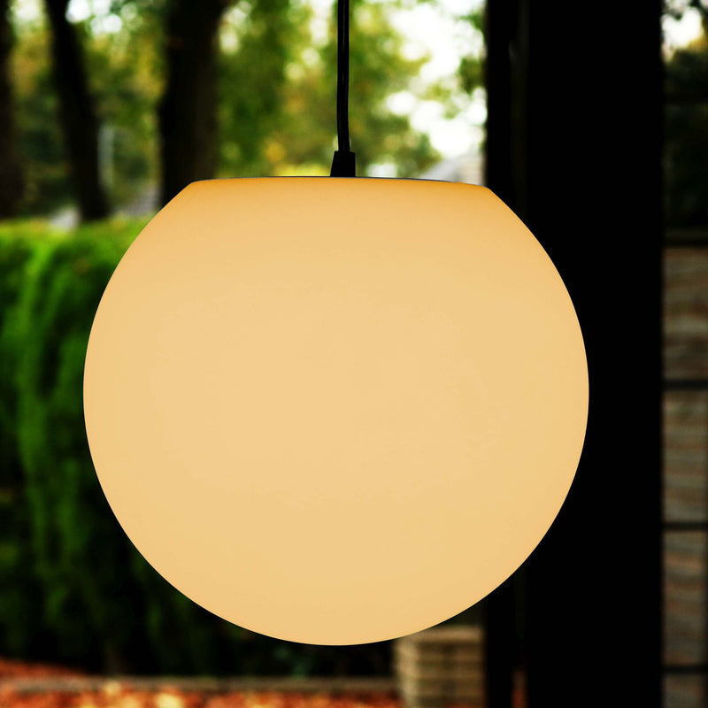 Hanging Lamp Bedroom, Ball Pendant Ceiling Light 25cm, Warm White LED
