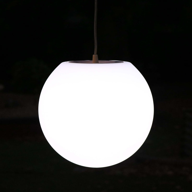 Hanging Lamp, Modern Pendant Light, 15cm Ball, White E27 LED