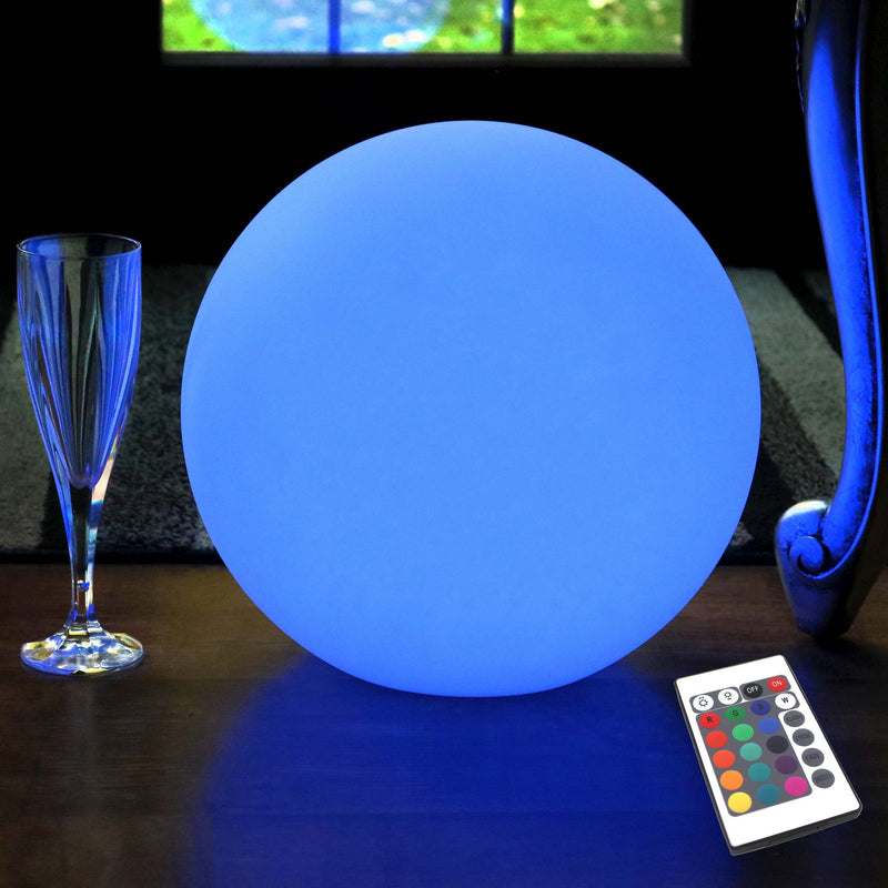 Cordless Luminous LED Sphere, 30cm RGB Multicolor Table Lamp