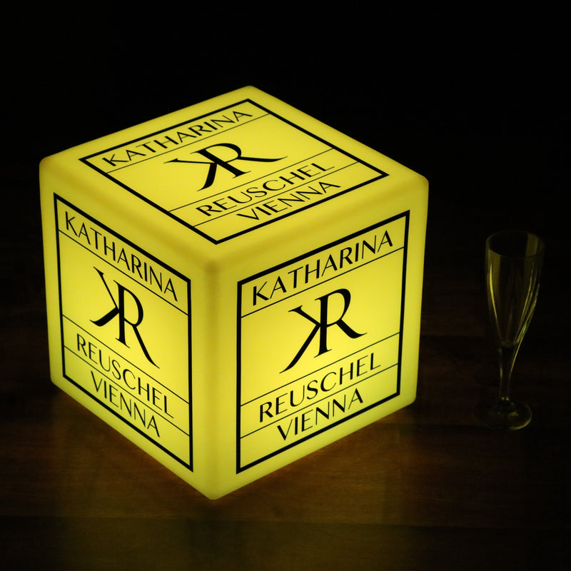 Custom Light Box with Logo, Light Up LED Cube Square Block, Branded Table Centerpiece for Corporate Event, Expo Signage, Conference