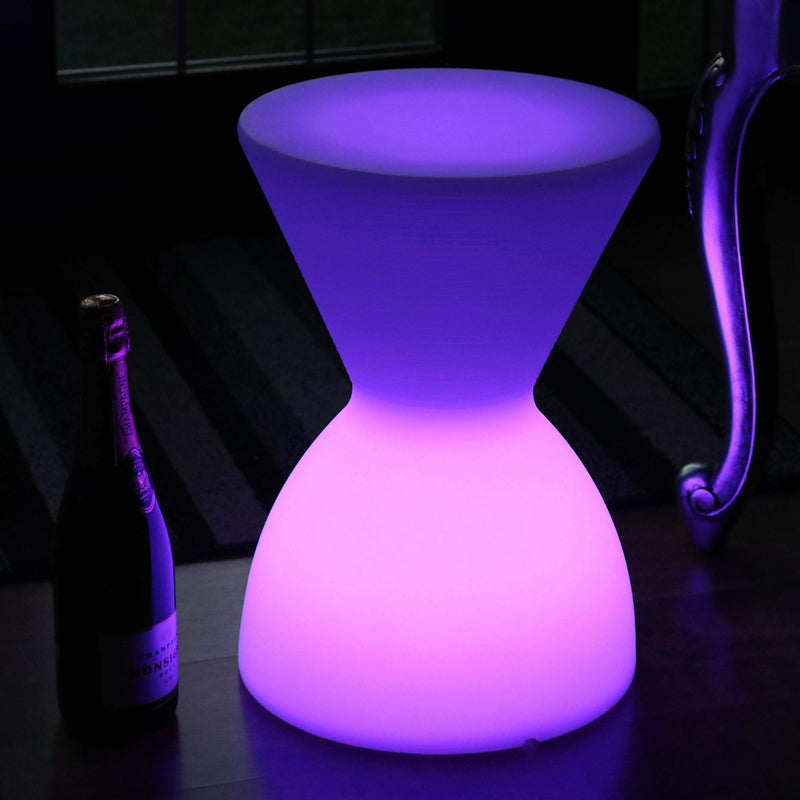 LED Drum Stool Seat Table, Rechargeable Floor Lamp for Living Room, RGB Sensory Mood Lighting