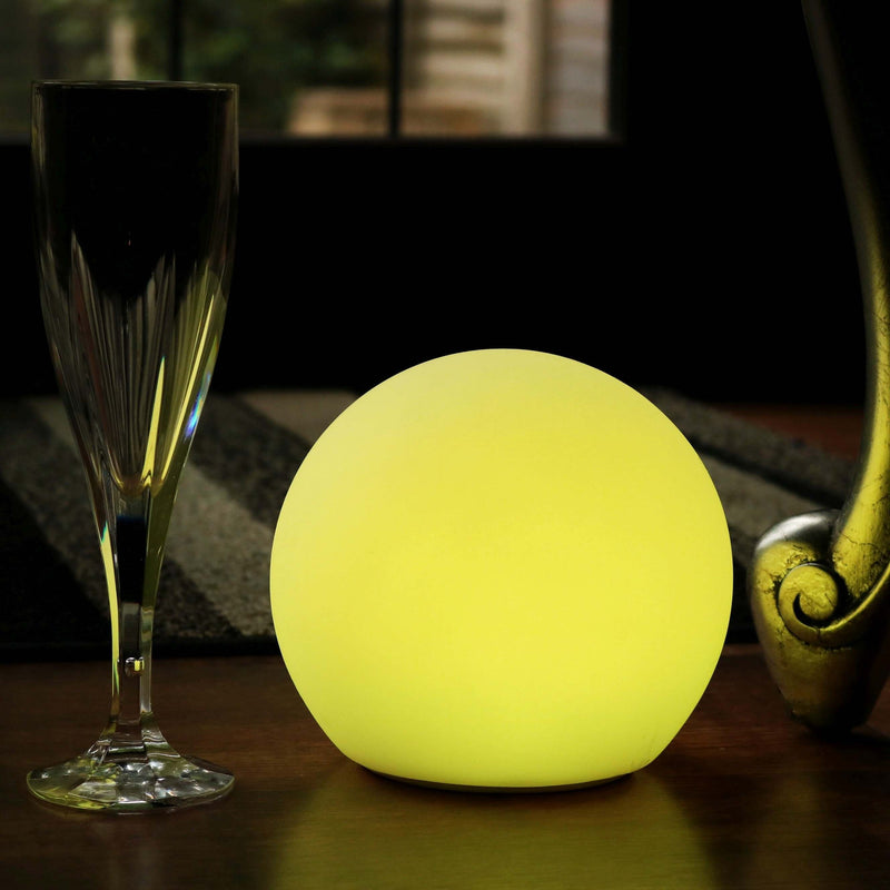 Bedside Night Lamp, Illuminated Multicolor LED Sphere, Wireless, 15cm