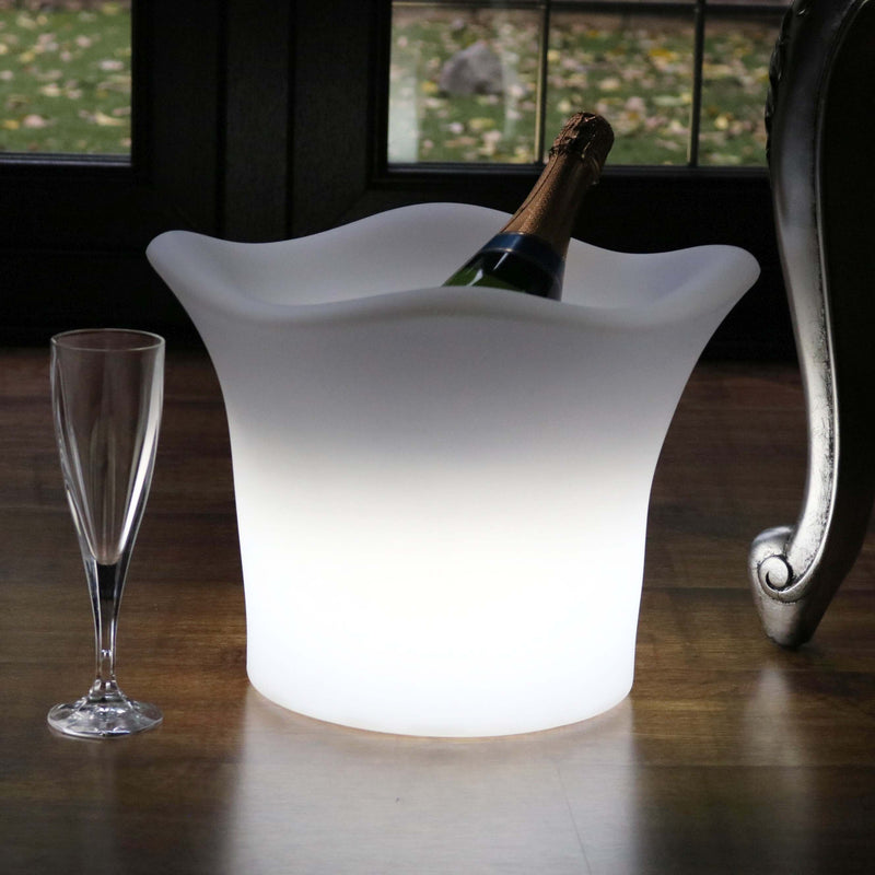 Illuminated LED Ice Bucket with Remote, Cordless, Outdoor