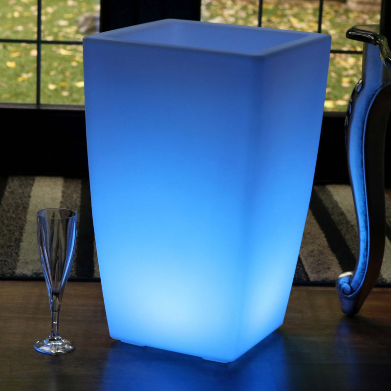Illuminated LED Floor Vase, Outdoor Garden Planter Pot, 50cm Tall