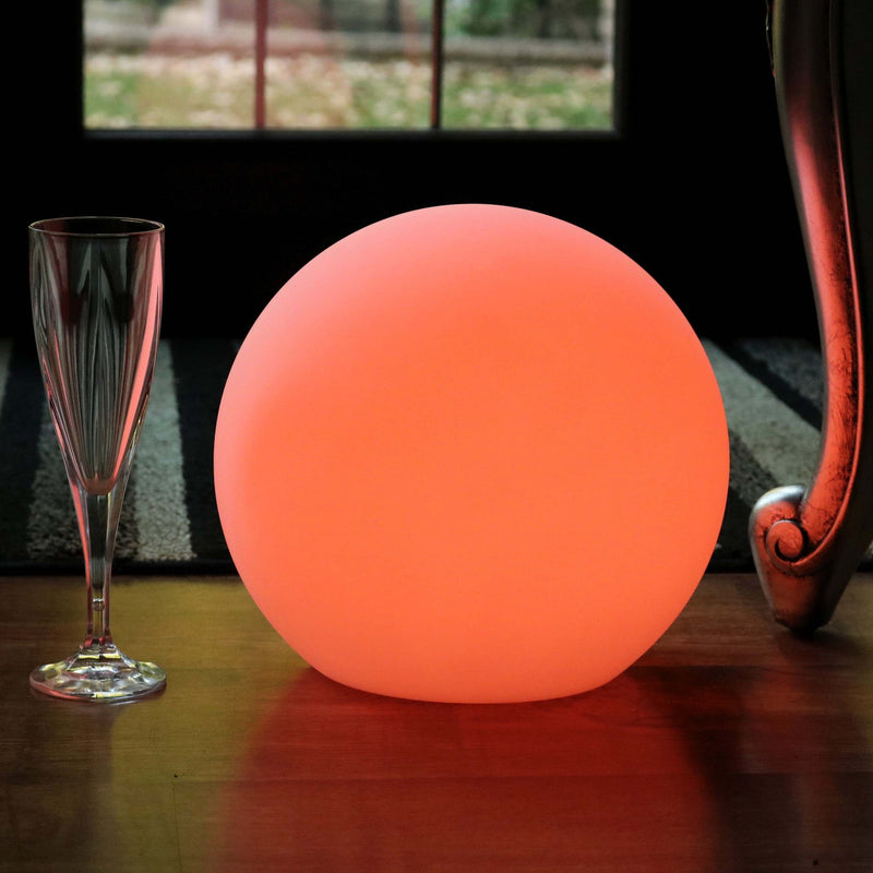 Rechargeable Table Lamp, Dimmable LED Ball with Remote, 25cm