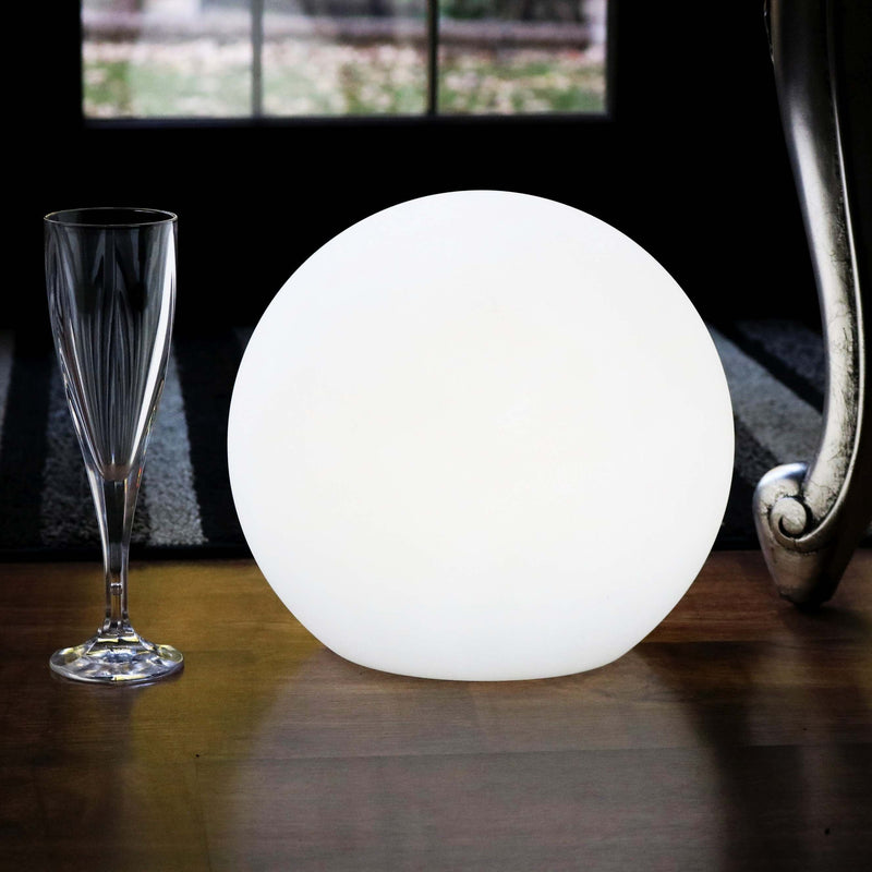 Rechargeable Table Lamp, Dimmable LED Ball with Remote, 25cm