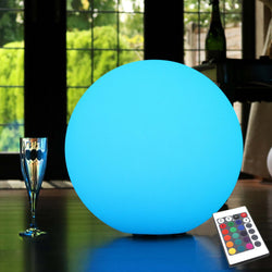 RGB Illuminated Sphere, Cordless LED Floor Lamp for Living Room, 40cm