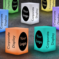 Centerpieces with Lights for Experiential Marketing Events, Lighted Sign Boxes, Corporate Event Branding for Expo, Vendor Booth Sign LED Glowing Cube