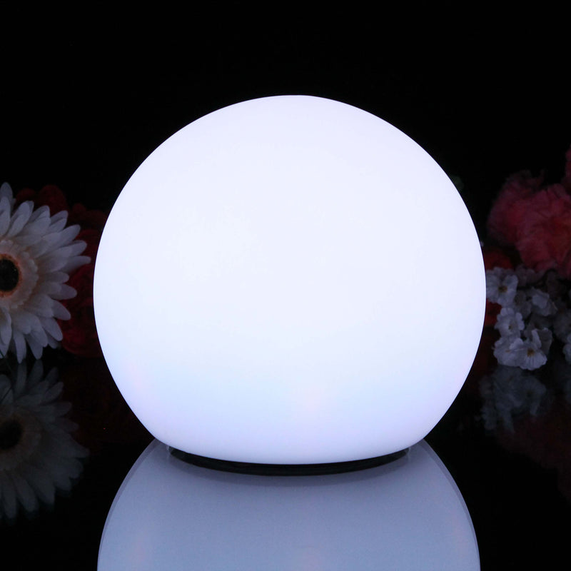 Round Cordless Bedside Lamp, Multicolor LED Ambient Mood Light, 20cm