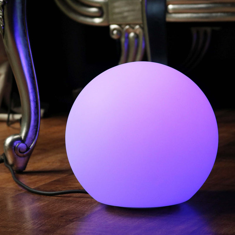 Bedside Lamp, Mains Powered, 25cm Multicolor LED Ball with Remote