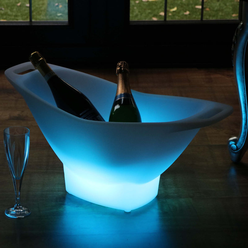 LED Champagne Ice Bucket with Remote, Cordless, Multicolor