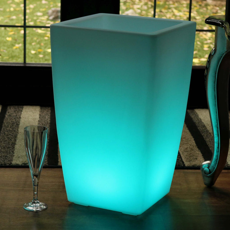 Illuminated LED Floor Vase, Outdoor Garden Planter Pot, 50cm Tall