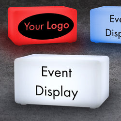 Corporate Reception Ideas for Conventions, Light Up Boxes, Custom Lighted Signs for Corporate Events, Light Up Venue Signs, Trade Show Furniture