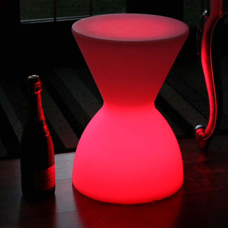 LED Drum Stool Seat Table, Rechargeable Floor Lamp for Living Room, RGB Sensory Mood Lighting