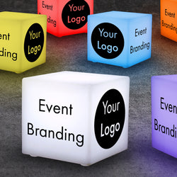 Branded Party Centerpieces for Expo, Illuminated Sign Boxes, Customizable Light Boxes for Conferences, Custom Table Center, Lighted Cube LED