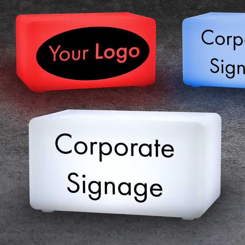 Trade Show Booth Ideas for Expo, Illuminated Display Boxes, Light Box Signs for Experiential Marketing Events, Venue Signage, Illuminated Bench