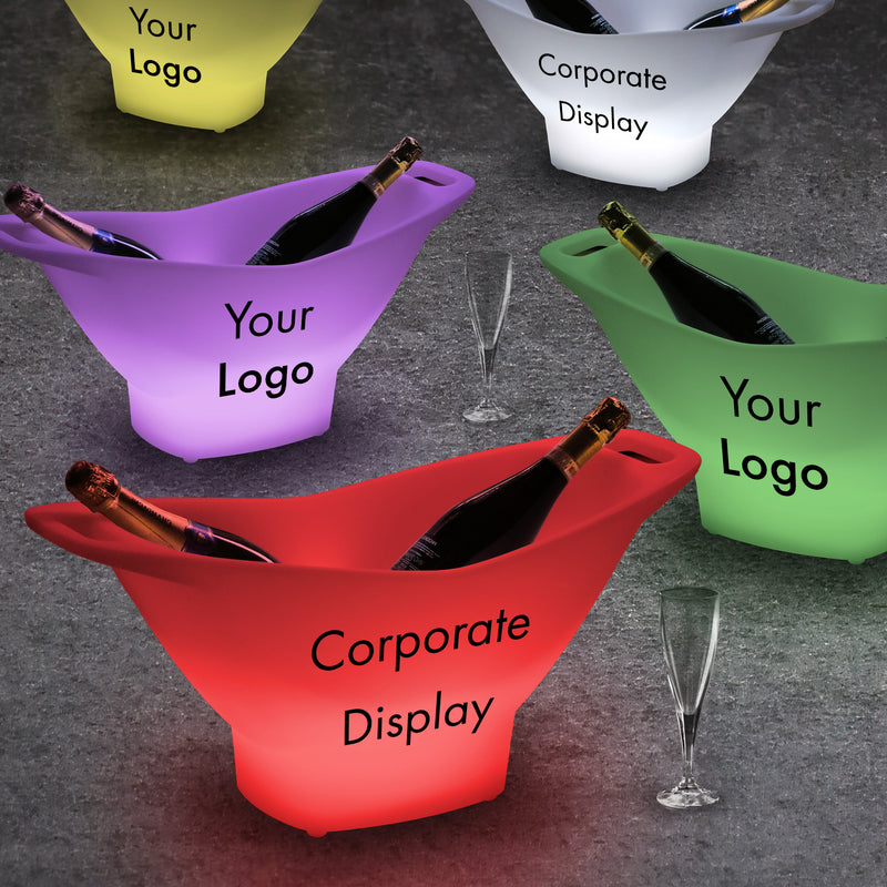 Sponsorship Signage for Conventions, Illuminated Signs, Custom Event Signage for Brand Launch Parties, Event Sponsor Sign, Illuminated Ice Bucket