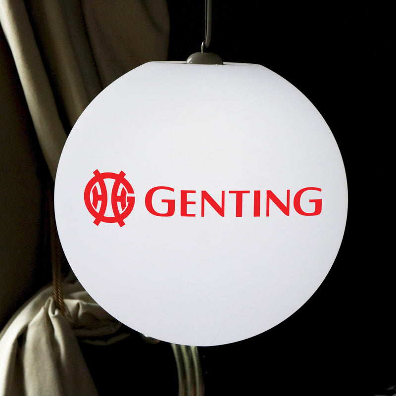 Customised LED Pendant Hanging Light Box Display, Personalised E27 Ceiling Lamp, 50cm Ball