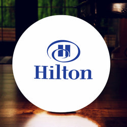 Personalised Multi Colour LED Light, Round Floor Lamp, Advertising Lightbox with Logo