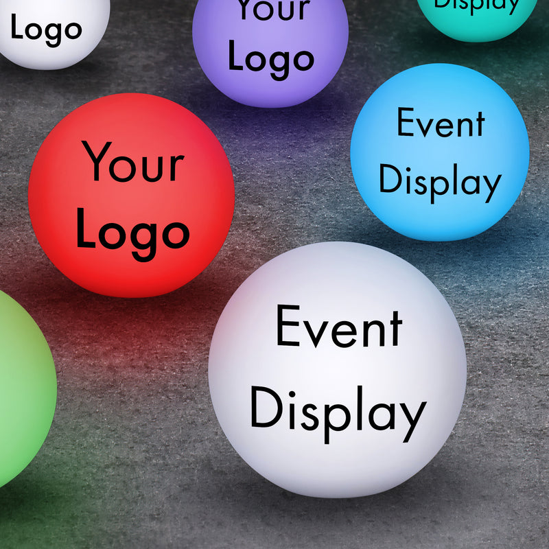 Custom Logo Centerpieces for Awards Night, Logo Lightboxes, Display Signs for Business Events, Branded Table Talker, Round Light Box, RGB Ball Globe