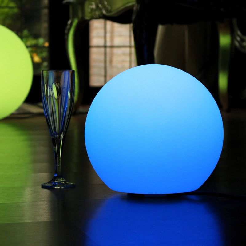 Table Lamp Mains Powered, 30cm Multicolor LED Sphere with Remote