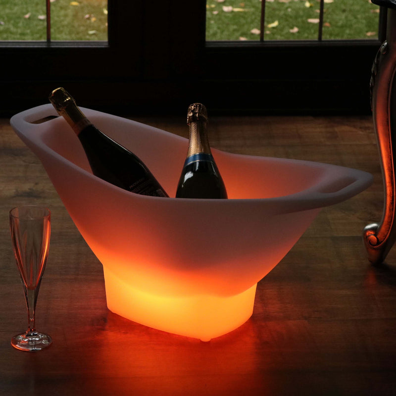 LED Champagne Ice Bucket with Remote, Cordless, Multicolor