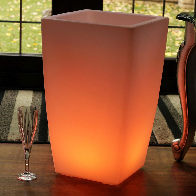 Illuminated LED Floor Vase, Outdoor Garden Planter Pot, 50cm Tall