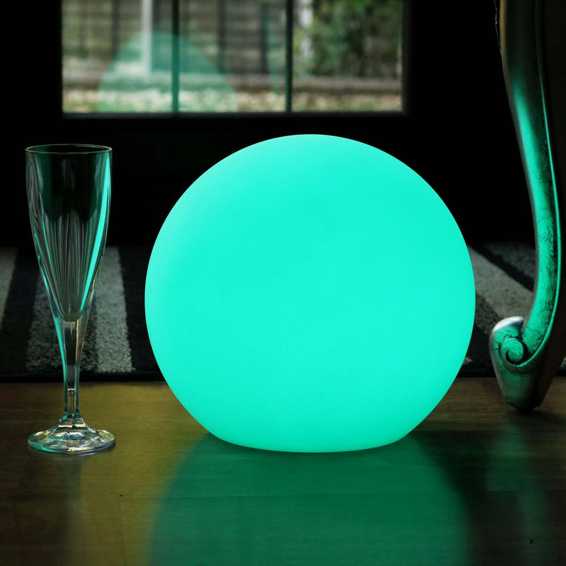 Rechargeable Table Lamp, Dimmable LED Ball with Remote, 25cm