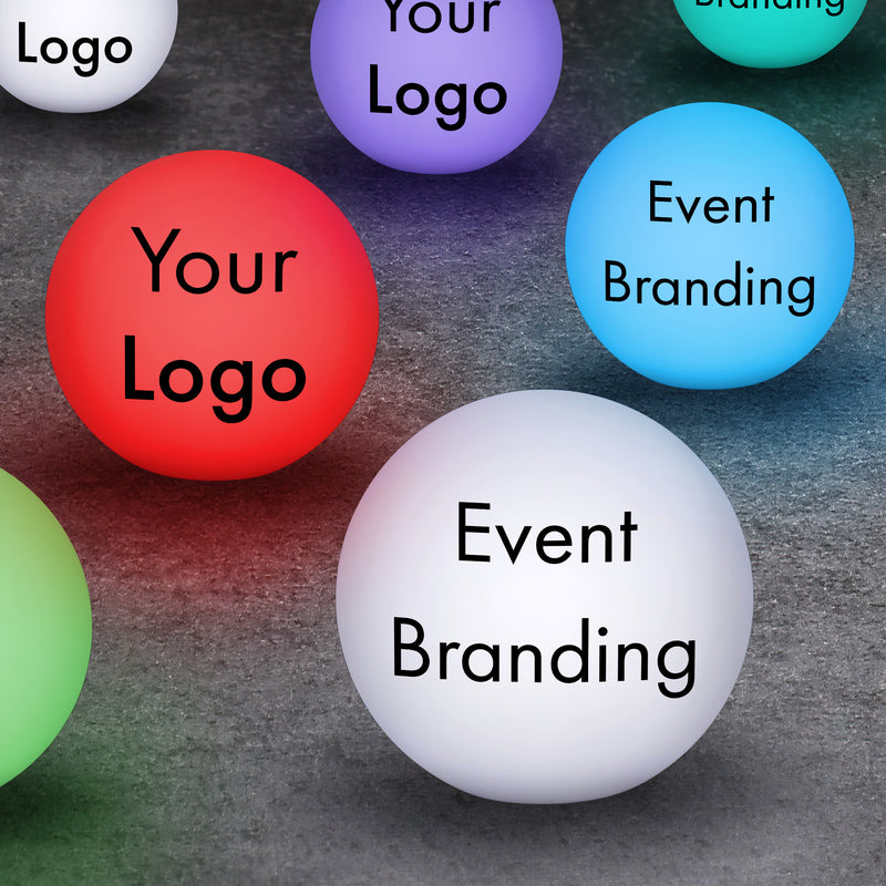 Counter Top Displays for Experiential Marketing Events, LED Lightbox Signs, Custom Made Centerpieces for Corporate Function Decor, Spherical Lightbox