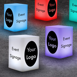 Desktop Sign Displays for Awards Night, Lighted Sign Box, Corporate Reception Ideas for Business Events, Branded Centerpiece, Lighted Block