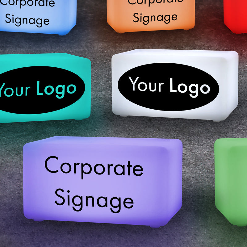 Light Box Signage for Conference Booths, Lightboxes with Logo, Custom Light Up Signs for Conferences, Personalized Sign for Events, LED Cube Seats