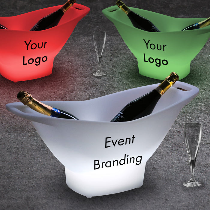 Light Box Signs for Awards Night, Logo Lightbox, Tradeshow Display Ideas, Light Up Trade Show Display, Branded Table Signs, Light Up Drinks Bucket