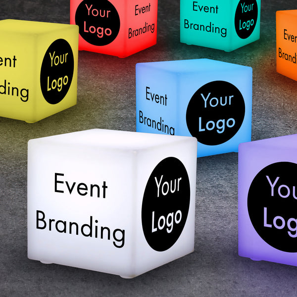 Printed Table Signs for Corporate Events, Outdoor Lightbox, Illuminated Light Boxes for Exhibit Booths, Personalized Tabletop Sign, LED Glowing Cube