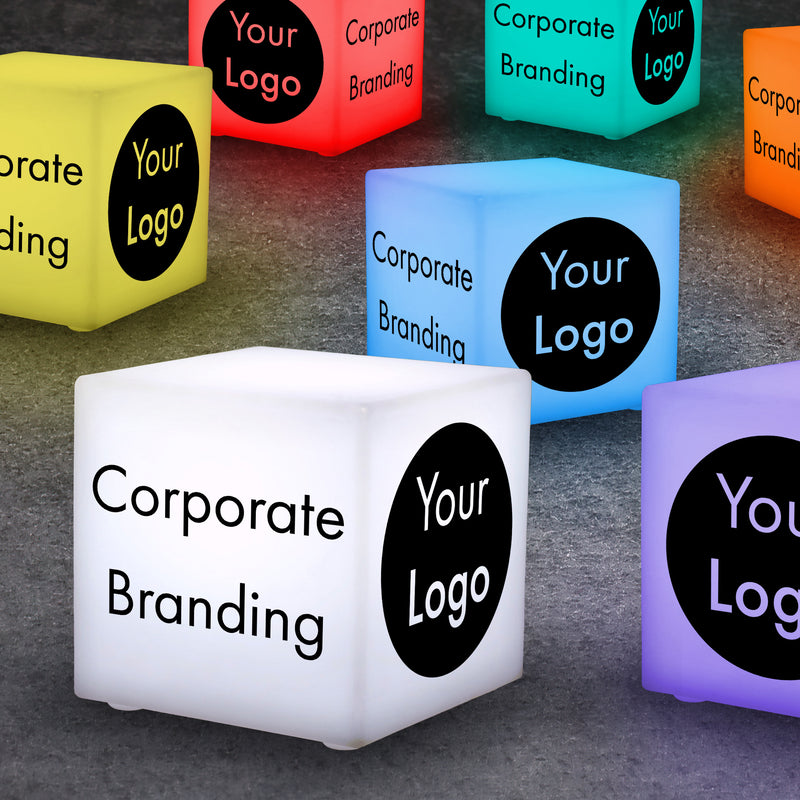 Table Top Signs for Business, Customizable Lightbox for Tradeshows, Lighted Table Decor for Launch Parties, Awards Night Idea, Cube Sign Light