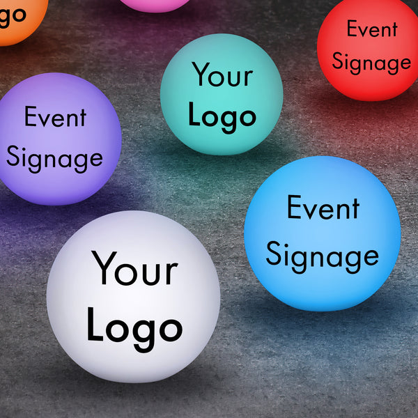 Table Signage for Expo, Customizable Lightboxes, Light Boxes with Logo for Awards Ceremony, Branded Table Decor, Round LED RGB Sign Box Sphere Light