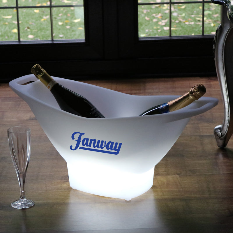 Custom Ice Bucket Champagne Holder Wine Chiller, LED Logo Lightbox, Branded Corporate Event Conference Table Decoration Centerpiece