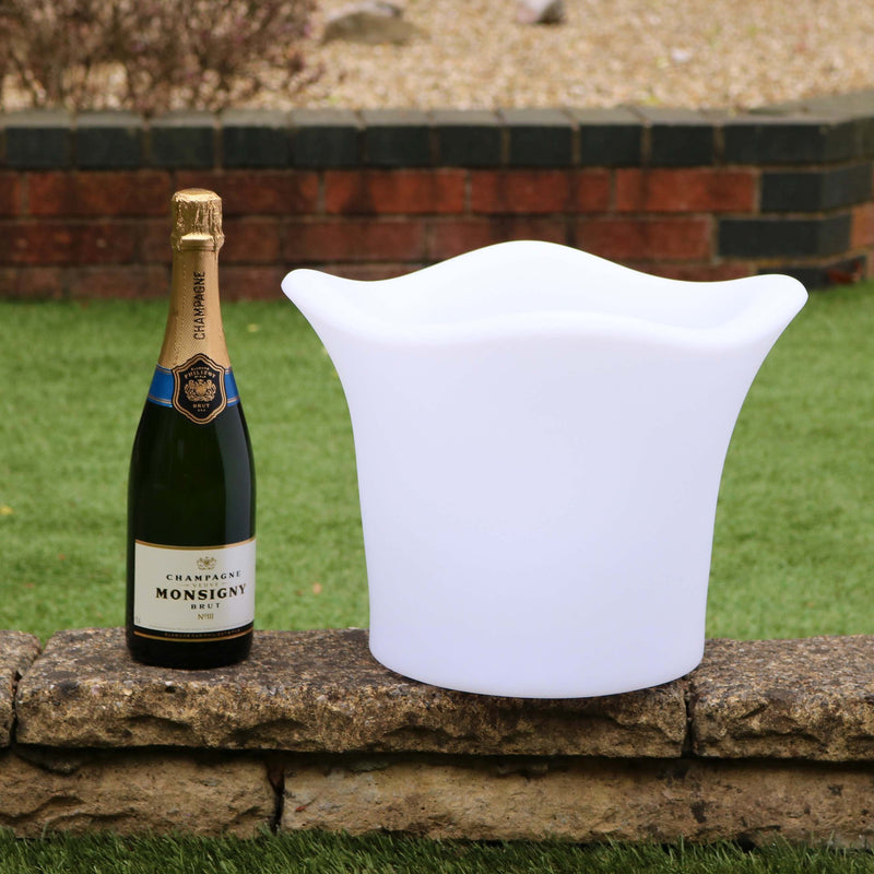 Illuminated LED Ice Bucket with Remote, Cordless, Outdoor