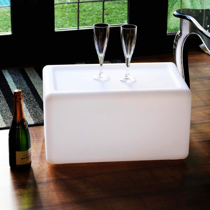 Wireless Illuminated LED Bench Seat Stool, Multi Color Outdoor Mood Light Floor Lamp Furniture