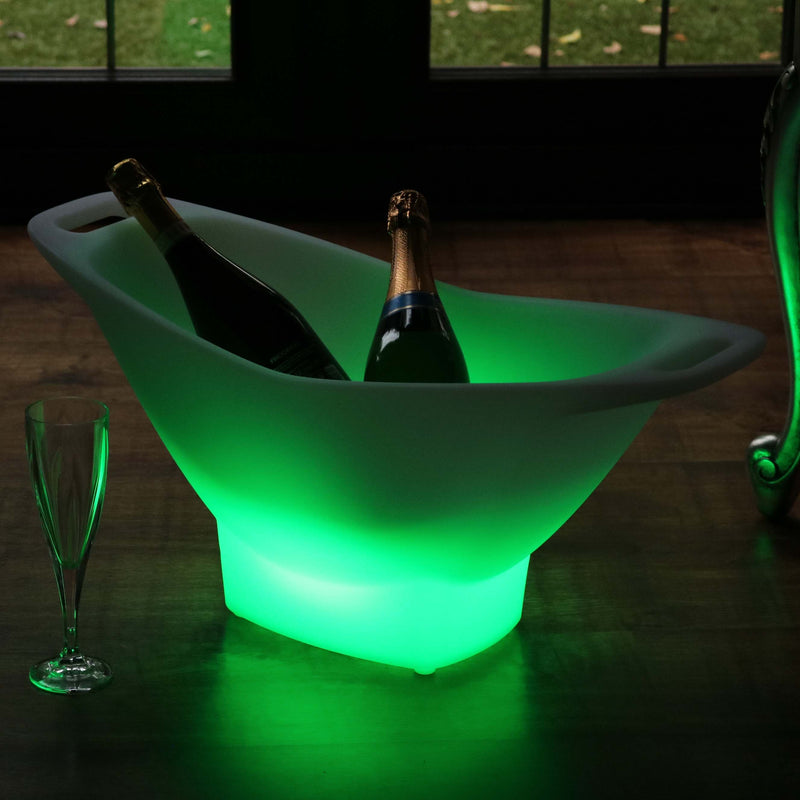 LED Champagne Ice Bucket with Remote, Cordless, Multicolor